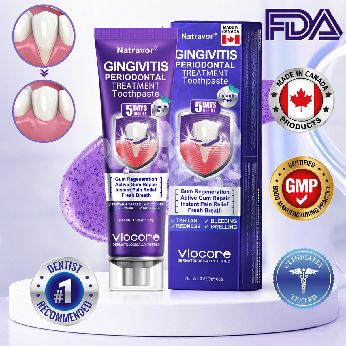 🦷𝐍𝐚𝐭𝐫𝐚𝐯𝐨𝐫® VioCore Bee Venom Gingivitis & Periodontitis Treatment Toothpaste