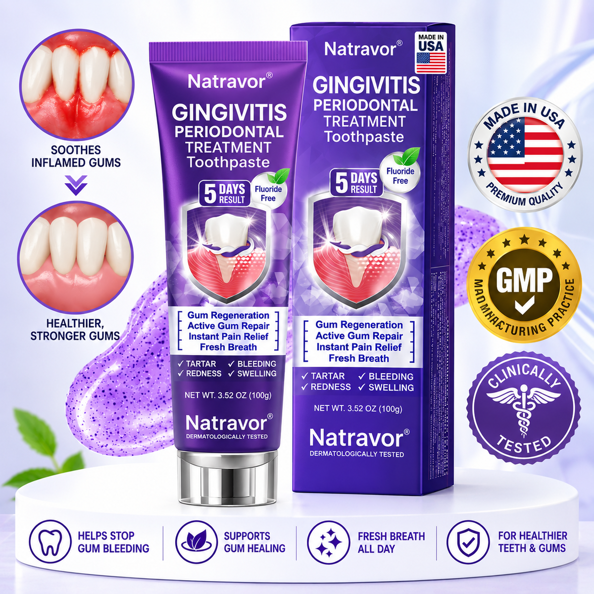 🇺🇸 🦷𝐍𝐚𝐭𝐫𝐚𝐯𝐨𝐫® VioCore Bee Venom Gingivitis & Periodontitis Treatment Toothpaste